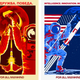 Afiches promocionales para la serie que imitan a los posters de propaganda de la Guerra Fría
